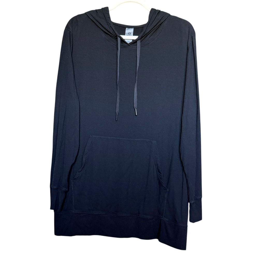 Mono B Ribbed Knit Hoodie Black - 1XL (NEW)